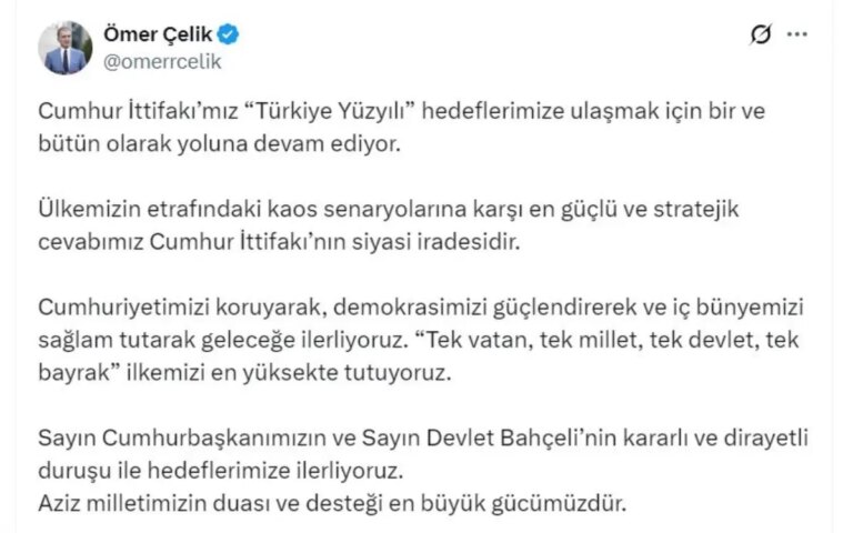 omer celik cumhur ittifaki turkiye yuzyili hedefleri icin birlikte ilerliyor xqS1pxTr.jpg
