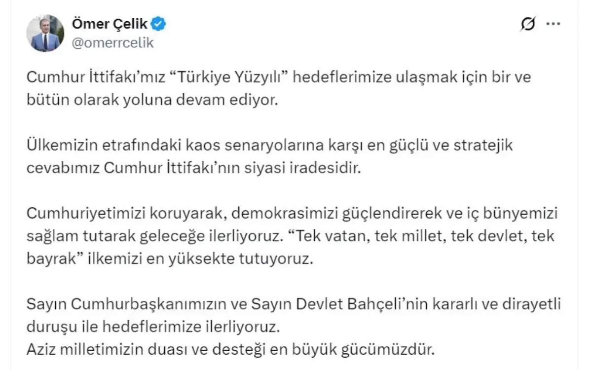 omer celik cumhur ittifaki turkiye yuzyili hedefleri icin birlikte ilerliyor xqS1pxTr.jpg